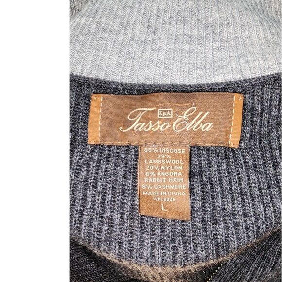 Tasso Elba Spa Men's Grey Long Sleeve Wool Blend Sweater Size L - Picture 5 of 7